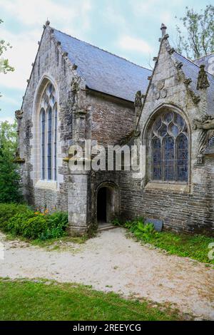 Chapelle Notre-Dame du Crann, Spezet, Dipartimento del Finistere Penn-ar-Bed, regione della Bretagna Breizh, Francia Foto Stock