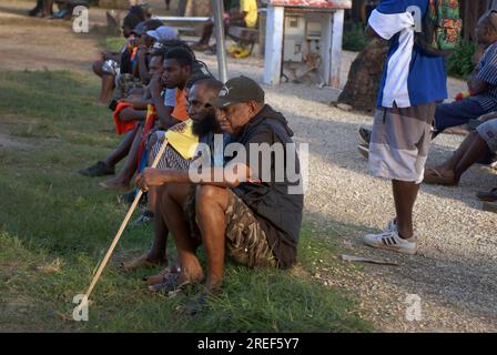 Il gioco del boule si gioca a Vanuatu Oceania. Foto Stock