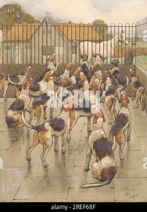 "The Hounds Started improvvisamente to Howl in Chorus" di Cecil Aldin Foto Stock