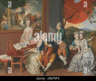 La famiglia Gore con George, III conte Cowper circa 1775 di Johann Zoffany Foto Stock