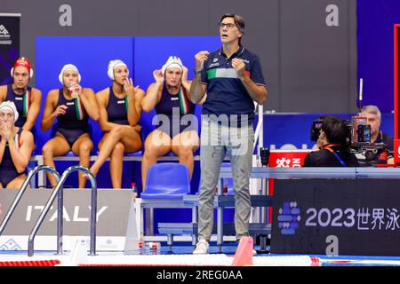 Fukuoka, Giappone. 28 luglio 2023. FUKUOKA, GIAPPONE - LUGLIO 28: Durante la partita della medaglia di bronzo al pallanuoto femminile del World Aquatics Championships 2023 tra Italia e Australia il 28 luglio 2023 a Fukuoka, Giappone (foto di Albert Ten Hove/Orange Pictures) credito: Orange Pics BV/Alamy Live News Foto Stock