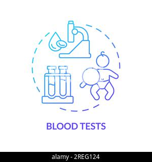 Icona del concetto di gradiente blu per gli esami del sangue Illustrazione Vettoriale