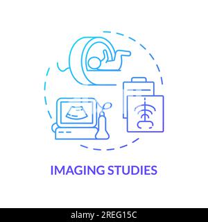 Icona del concetto di gradiente blu per gli studi di imaging Illustrazione Vettoriale