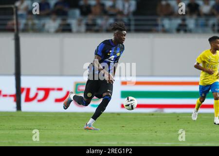 Osaka, Giappone. 27 luglio 2023. Yann Bisseck (Inter) Football/Soccer: Pre-season '2023 Japan Tour' match tra al-Nassr FC 1-1 FC Internazionale Milano allo YANMAR Stadium Nagai di Osaka, Giappone. Crediti: Mutsu Kawamori/AFLO/Alamy Live News Foto Stock