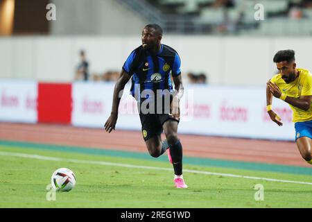 Osaka, Giappone. 27 luglio 2023. Marcus Thuram (Inter) Football/Soccer: Pre-season '2023 Japan Tour' match tra al-Nassr FC 1-1 FC Internazionale Milano allo YANMAR Stadium Nagai di Osaka, Giappone. Crediti: Mutsu Kawamori/AFLO/Alamy Live News Foto Stock