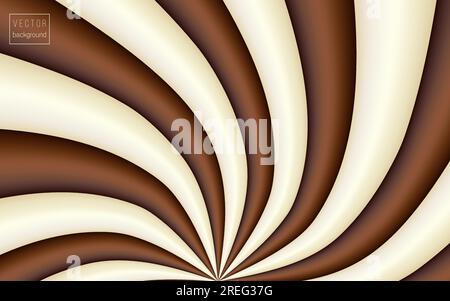 Cioccolato vettoriale al latte sfondo vettoriale di strisce vorticose Illustrazione Vettoriale
