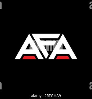 Logo AFA triangolare a lettere con forma triangolare. Monogramma di design con logo triangolare AFA. Modello con logo vettoriale a triangolo AFA di colore rosso. AFA triangul Illustrazione Vettoriale