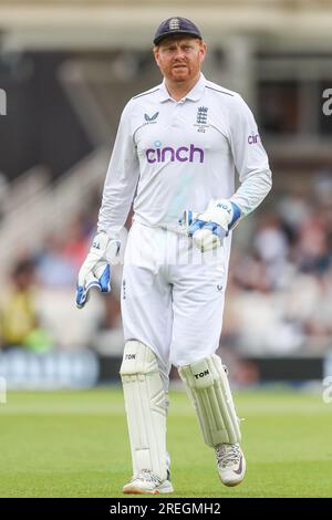 Londra, Regno Unito. 28 luglio 2023. Jonny Bairstow of England during the LV= Insurance Ashes Fifth test Series Day Two England vs Australia at the Kia Oval, Londra, Regno Unito, 28 luglio 2023 (foto di Gareth Evans/News Images) a Londra, Regno Unito il 28/7/2023. (Foto di Gareth Evans/News Images/Sipa USA) credito: SIPA USA/Alamy Live News Foto Stock