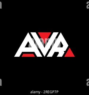 Logo a lettere triangolari AVR con forma triangolare. Monogramma di design con logo triangolare AVR. Modello di logo vettoriale triangolare AVR di colore rosso. Avr triangul Illustrazione Vettoriale