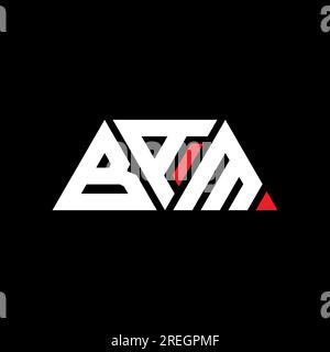 Logo BAM triangolare a lettera con forma triangolare. Monogramma di design con logo triangolare BAM. Modello di logo vettoriale a triangolo BAM di colore rosso. BAM triangul Illustrazione Vettoriale