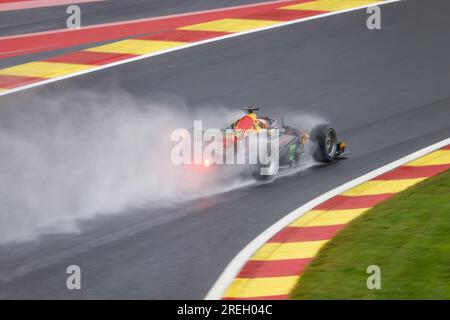 15 CORDEEL Amaury (bel), UNI-Virtuosi Racing, Dallara F2, azione durante la decima prova del Campionato FIA di Formula 2 2023 dal 28 al 30 luglio 2023 sul circuito di Spa-Francorchamps, a Stavelot, Belgio Foto Stock