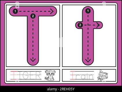 Letter Tracing a-z per bambini e adulti Illustrazione Vettoriale