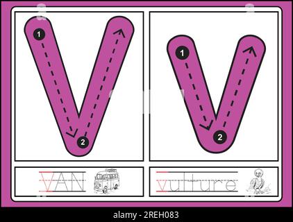 Letter Tracing a-z per bambini e adulti Illustrazione Vettoriale