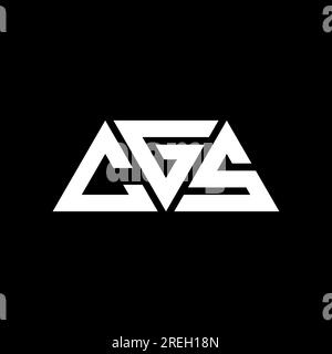 Logo a lettere triangolari CGS con forma a triangolo. Monogramma di design con logo triangolare CGS. Modello con logo vettoriale triangolare CGS di colore rosso. CGS triangul Illustrazione Vettoriale