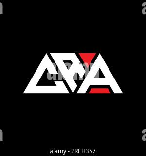 Logo CRA a lettere triangolari con forma triangolare. Monogramma CRA Triangle logo design. Modello di logo vettoriale triangolare CRA di colore rosso. CRA triangul Illustrazione Vettoriale