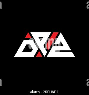 Logo DPZ a lettera triangolare con forma a triangolo. Monogramma di design con logo a triangolo DPZ. Modello di logo vettoriale a triangolo DPZ di colore rosso. DPZ triangul Illustrazione Vettoriale