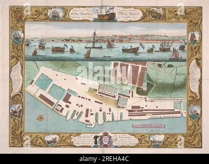 A Chatham con il villaggio di Brompton adiacente al 1755 di Pierre-Charles Canot Foto Stock