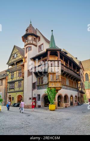 Colmar Alsace Francia. Percorso del vino in Alsazia. Maison Pfister Foto Stock