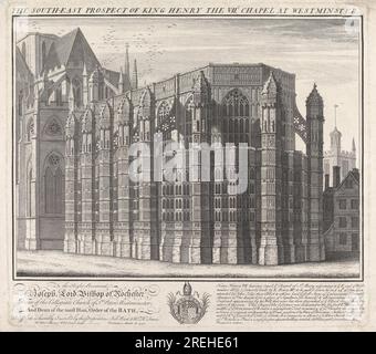 The South-East Prospect of King Henry the VII's Chapel at Westminster 1739 by William Henry Toms Foto Stock