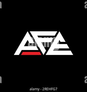 Logo FFE a lettera triangolare con forma a triangolo. Monogramma di design con logo triangolare FFE. Modello di logo vettoriale a triangolo FFE di colore rosso. FFE triangul Illustrazione Vettoriale
