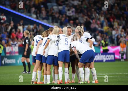 Sydney, Australia. 28 luglio 2023. Squadra inglese vista durante la Coppa del mondo femminile FIFA 2023 tra Inghilterra e Danimarca allo stadio di calcio di Sydney. Punteggio finale: Inghilterra 1 - Danimarca 0. Credito: SOPA Images Limited/Alamy Live News Foto Stock