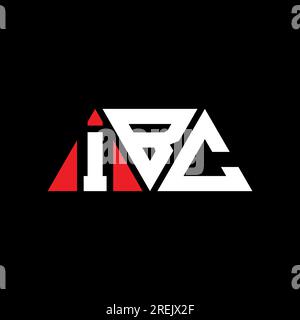 Design con logo a lettera triangolare IBC con forma triangolare. Monogramma di design con logo triangolare IBC. Modello di logo vettoriale a triangolo IBC di colore rosso. IBC triangul Illustrazione Vettoriale