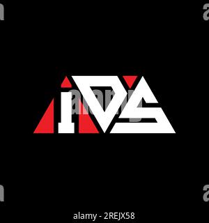 Logo a lettere triangolari IDS con forma triangolare. Monogramma di design del logo a triangolo IDS. Modello logo vettoriale a triangolo IDS DI colore rosso. IDS triangul Illustrazione Vettoriale