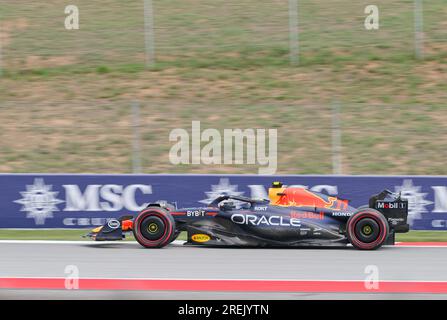 02.06.2023. Montmeló, Spagna, Checo Perez al Circuit de Barcelona-Catalunya nel GP di Spagna 2023 Foto Stock