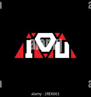 Design con logo a lettera triangolare IOU con forma triangolare. Monogramma di design con logo triangolare IOU. Modello di logo vettoriale triangolare IOU di colore rosso. IOU triangul Illustrazione Vettoriale