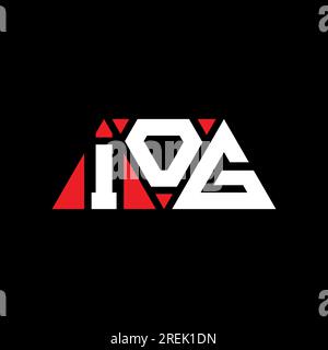 Design con logo a lettera triangolare IOG con forma triangolare. Monogramma di design con logo triangolare IOG. Modello logo vettoriale triangolare IOG di colore rosso. IOG triangul Illustrazione Vettoriale