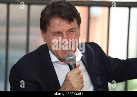 Giuseppe Conte a Venafro per sostenere il candidato Roberto Gravina. Venafro, Italia. 21 giugno 2023 Foto Stock