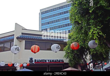 Ristorante giapponese Ramen Yamadaya nel quartiere Little Tokyo nel centro di Los Angeles, California Foto Stock