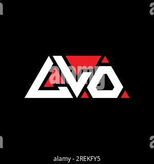 Logo A lettera con triangolo LLO e forma triangolare. Monogramma di design con logo a triangolo LLO. Modello logo vettoriale a triangolo con colore rosso. LLO triangul Illustrazione Vettoriale