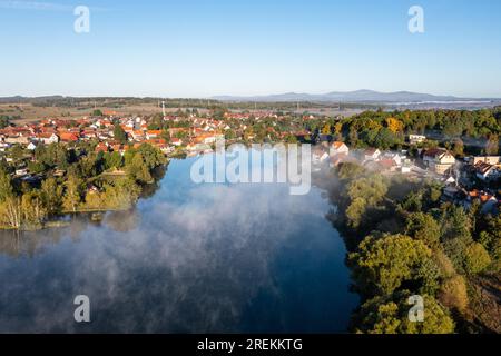 Panorama Stiege in autunno Stieger ammira le montagne Selketal Harz Foto Stock