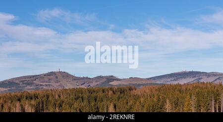 Ring of Remembrance Border Trail Museo di confine sorgono nelle montagne Harz Foto Stock