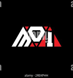 Logo a lettere triangolari MOI con forma triangolare. Monogramma di design con logo triangolare MOI. Modello di logo vettoriale triangolare MOI DI colore rosso. MOI triangul Illustrazione Vettoriale
