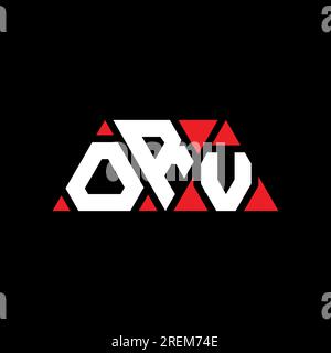 Logo ORV triangolare a lettere con forma triangolare. Monogramma di design con logo triangolare ORV. Modello di logo vettoriale triangolare ORV di colore rosso. ORV triangul Illustrazione Vettoriale