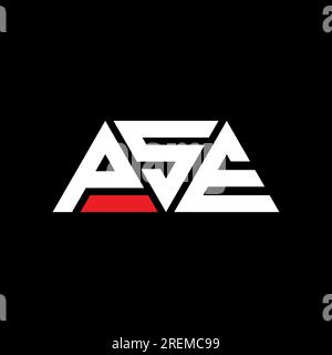 Logo a lettera triangolare PSE con forma triangolare. Monogramma di design con logo triangolare PSE. Modello di logo vettoriale triangolare PSE di colore rosso. PSE triangul Illustrazione Vettoriale