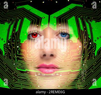 Intelligenza artificiale, concettuale immagine composita. Foto Stock