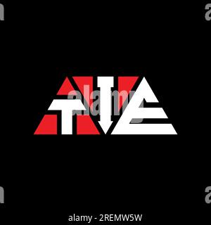 Logo a lettere triangolari con forma a triangolo. Monogramma CON logo a triangolo di CRAVATTA. Modello con logo vettoriale a triangolo di colore rosso. TIE triangul Illustrazione Vettoriale