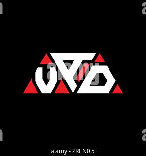 Logo VAD triangolare a lettera con forma triangolare. Monogramma di design con logo triangolare VAD. Modello di logo vettoriale triangolare VAD di colore rosso. VAD triangul Illustrazione Vettoriale