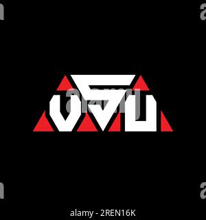 Logo VSU a lettera triangolare con forma triangolare. Monogramma di design con logo triangolare VSU. Modello di logo vettoriale triangolare VSU di colore rosso. VSU triangul Illustrazione Vettoriale