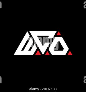 Logo a lettera triangolare WCO con forma triangolare. Monogramma di design con logo triangolare WCO. Modello logo vettoriale triangolare WCO di colore rosso. WCO triangul Illustrazione Vettoriale