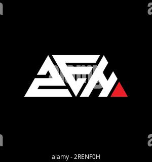 Logo triangolare ZEH con forma triangolare. Monogramma con logo triangolare ZEH. Modello di logo vettoriale triangolare ZEH DI colore rosso. ZEH triangul Illustrazione Vettoriale