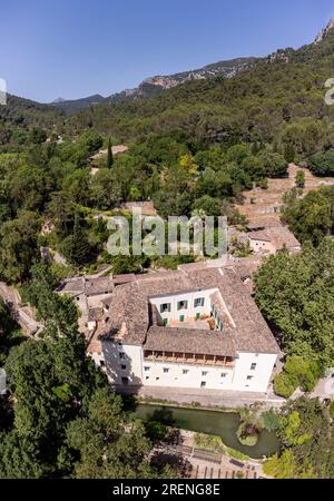 SA Granja, maniero nella valle di Superna, Esporlas, Maiorca, Spagna Foto Stock