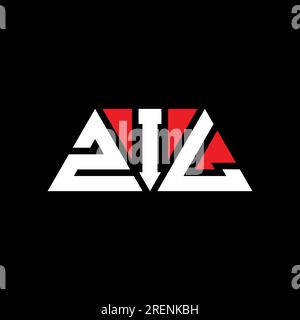 Logo ZIL a lettere triangolari con forma triangolare. Monogramma con logo triangolare ZIL. Modello di logo vettoriale triangolare ZIL di colore rosso. ZIL triangul Illustrazione Vettoriale