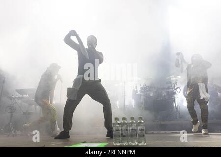 Fredrikstad, Norvegia. 28 luglio 2023. La band ska svedese Hoffmaestro esegue un concerto dal vivo durante il festival norvegese Maanefestivalen 2023 a Fredrikstad. (Foto: Gonzales Photo - per-otto Oppi). Foto Stock