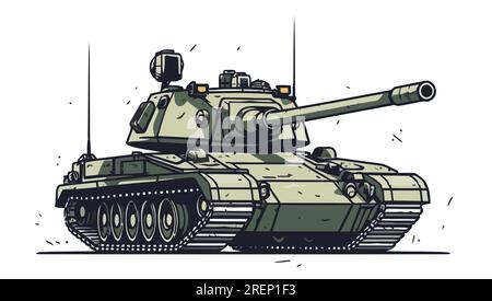 Design con logo Tank. Vasca di disegno astratto. Carro da battaglia isolato. Illustrazione vettoriale Illustrazione Vettoriale