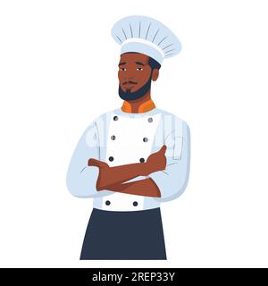 Logo dello chef. Icona con il logo di chef, cuoco o panettiere astratto. Illustrazione vettoriale carina Illustrazione Vettoriale