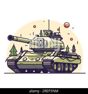 Design con logo Tank. Vasca di disegno astratto. Carro da battaglia isolato. Illustrazione vettoriale Illustrazione Vettoriale